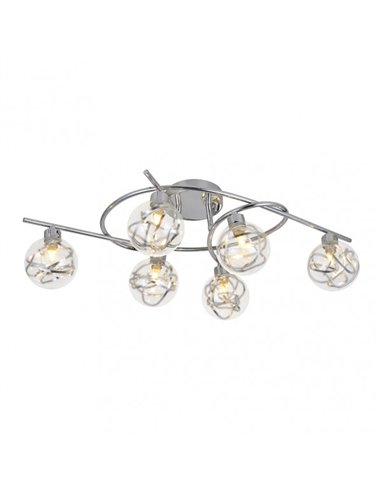 Plafon Varanasi 6xg9 Cromo 21x65x30 Cm