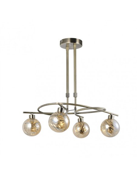 Lampara Varanasi 4xg9 Cuero  Regx50x32 Cm
