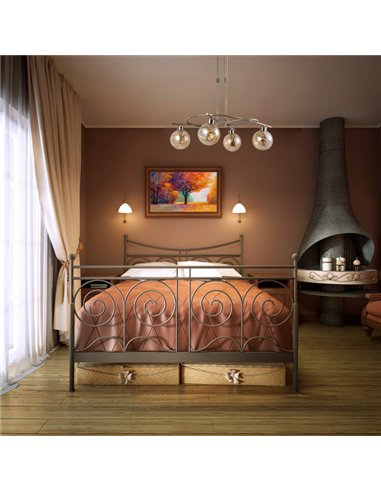 Lampara Varanasi 4xg9 Cuero  Regx50x32 Cm