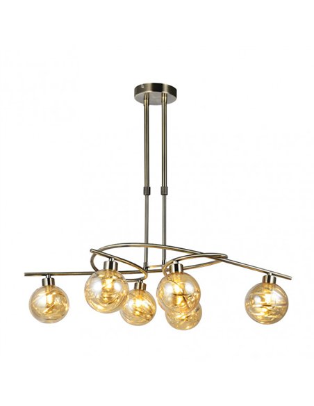 Lampara Varanasi 6xg9 Cuero Regx65x30 Cm