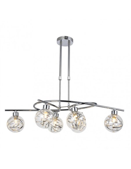 Lampara Varanasi 6xg9 Cromo Regx65x30 Cm