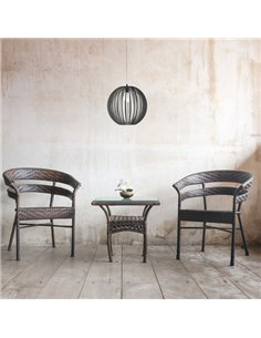 Colgante Bubinga Bola 1xe27 Madera Cafe Regx35x35 Cm 2