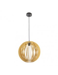 Colgante Bubinga Bola 1xe27 Madera Natural Regx35x35 Cm