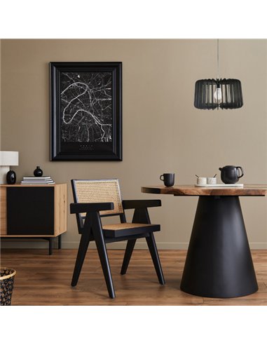 Colgante Ebano 1xe27 Madera Cafe Regx40x40 Cm