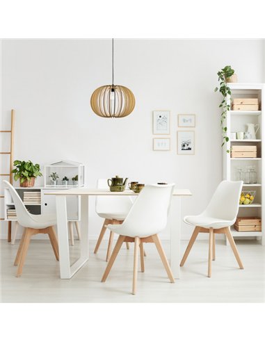 Colgante Olmo 1xe27 Madera Natural Regx45x45 Cm