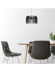 Colgante Poplar 1xe27 Madera Cafe Regx35x35 Cm 2