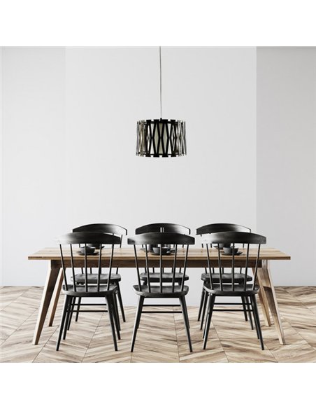 Colgante Cipres 1xe27 Madera Cafe Regx30x30 Cm