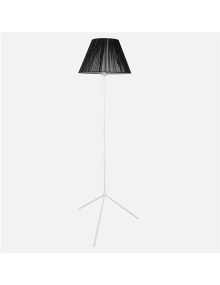 Pie De Salon 1xe27 Blanco C/pantalla Hilo Negro 40x40x150 Cm