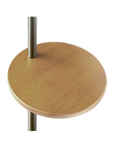 Pie Salon Seda 1xe27 Niquel C/pantalla Blanca C/mesita Madera Incorporada 181x27x44 Cm 2