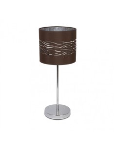 Sobremesa Niebla 1xe14 Cromo/marron-plata 43x17x17 Cm