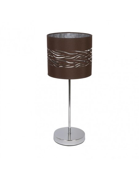 Sobremesa Niebla 1xe14 Cromo/marron-plata 43x17x17 Cm