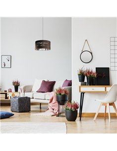 Colgante Niebla 1xe27 Cromo/marrón-plata Regx40x40 Cm 2