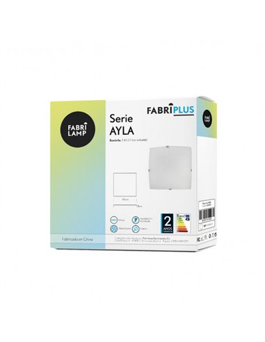 Plafon Cuadrado Ayla 3xe27 Blanco 40x40x7 Cm