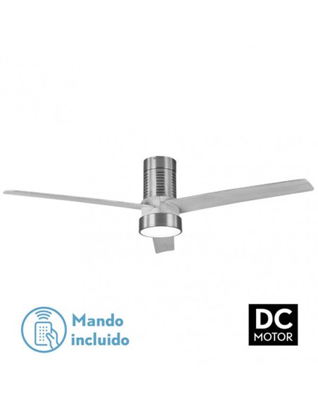 Ventilador Dc Teo 24w 2950lm Niquel 3Asp Gris 32x139d 3000-4000-6000k C/remoto
