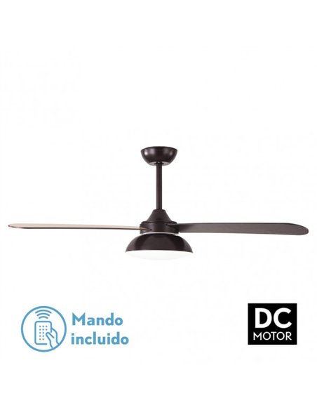 Ventilador Dc Umi 24w Marron 3 Aspas Rev. Marron/haya 132d 2950lm 3000-4000-6000k 2tijas C/remoto