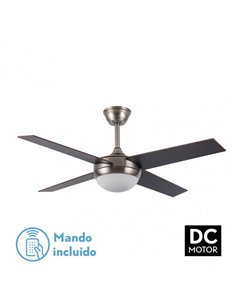 Ventilador Dc Ciro 2xe27 Niquel 4 Asp.rev. Haya/wengue  35/45x116