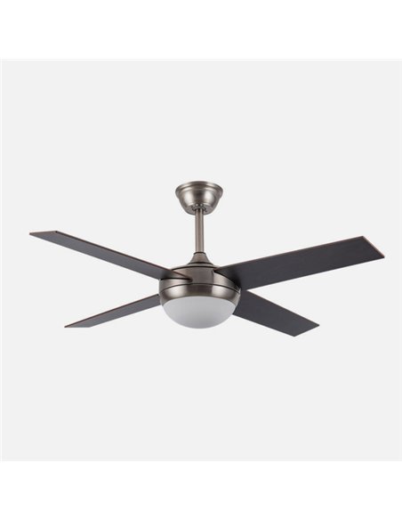 Ventilador Dc Ciro 2xe27 Niquel 4 Asp.rev. Haya/wengue  35/45x116,8d Remoto Y Temporizador