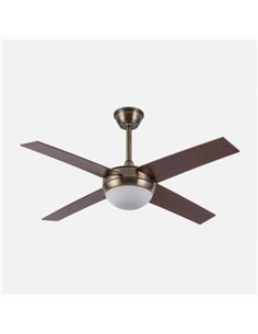 Ventilador Dc Ciro 2xe27 Cuero 4 Asp. Nogal 35/45x116 2