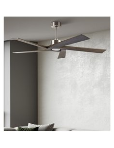 Ventilador Dc Nadir Niquel/rustico Sin Luz 5 Aspas 142 2