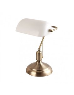 Sobremesa Abogado 1xe27 Cuero/blanco 38x26x18 Cm