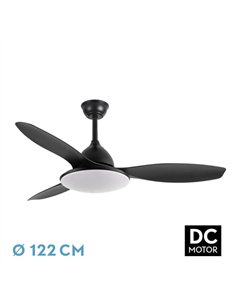 Ventilador Dc Negro Yael 72w 3000-4000-6000k 122d 7200Llm 3 Aspas