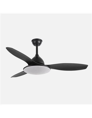 Ventilador Dc Negro Yael 72w 3000-4000-6000k 122d 7200Llm 3 Aspas, Remoto+temporizador+memoria