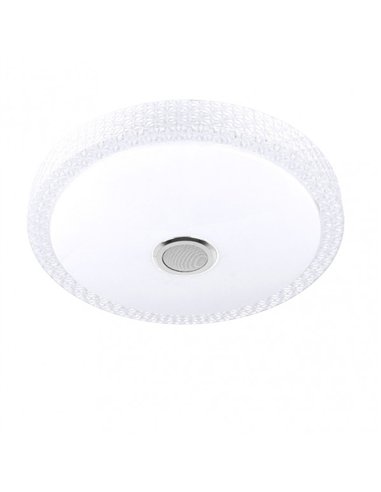 Plafon 72w Zaid 3000-4000-6500k Rgb Blan/transp Buetooth 10x50x50 Cm Remoto,reg.int.memoria.altavoz 5760lm