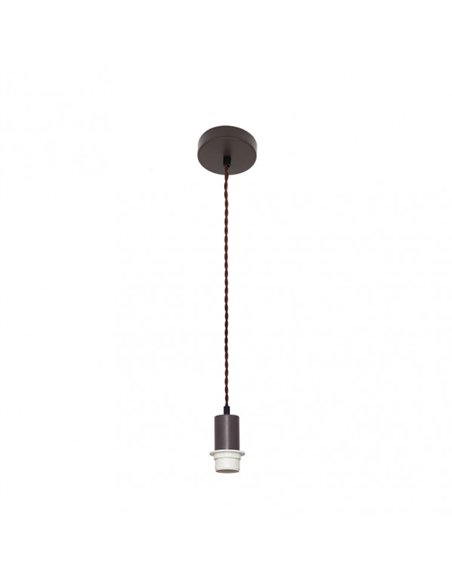 Arm.colgante P/pantalla Cara 1xe27 Marron/cuerda Regx10x10 Cm