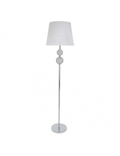 Pie Salon Bogota 1xe27 Cromo Pantalla Blanca 160x38x38 Cm