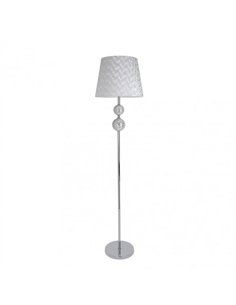 Pie Salon Ubeda 1xe27 Cromo Pantalla Blanca 160x38x38 Cm