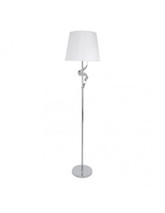 Pie Salon Baeza 1xe27 Cromo Pantalla Blanca 162x38x38 Cm