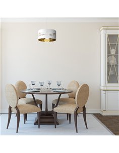 Colgante Niebla 1xe27 Blanco/blanco-oro Regx40x40 Cm 2