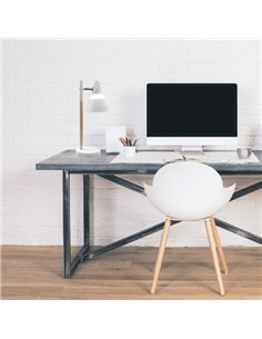 Flexo Basil 1xe14 Blanco/haya 50x17x23 Cm Articulable Y Orientable 350º 2