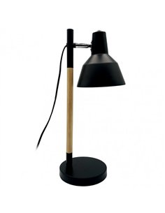 Flexo Basil 1xe14 Negro/haya 50x17x23 Cm Articulable Y Orientable 350º