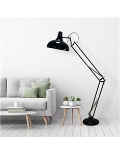 Pie Salon Articulable Malik 1xe27 Negro 163x30x80 Cm 2