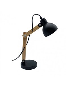 Flexo Blai 1xe14 Negro/haya 35x12x22 Cm Articulable