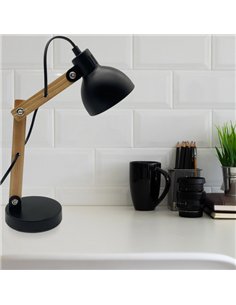 Flexo Blai 1xe14 Negro/haya 35x12x22 Cm Articulable 2