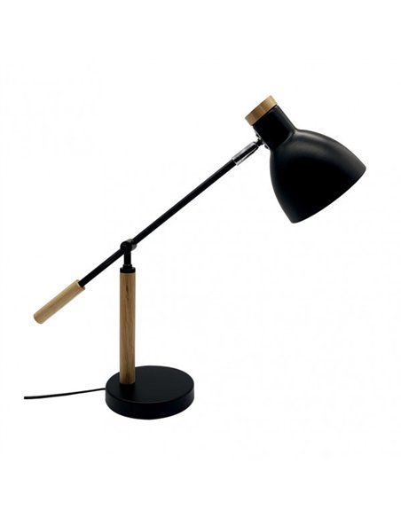 Flexo Biel 1xe27 Negro/haya 48x15x50 Cm Orientable 360º Y Articulable