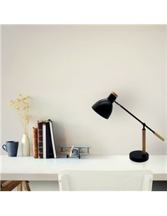 Flexo Biel 1xe27 Negro/haya 48x15x50 Cm Orientable 360º Y Articulable 2