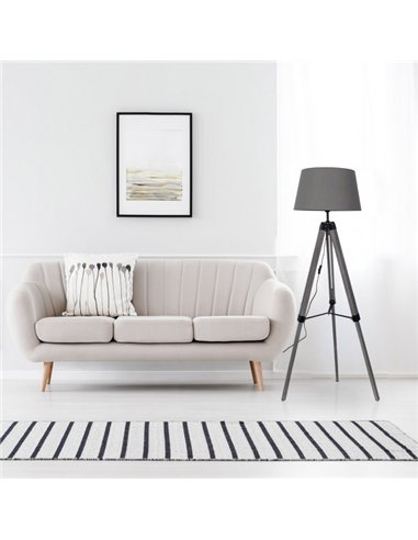 Pie Salon Julen 1xe27 Madera Gris/negro Regx45x45 Cm