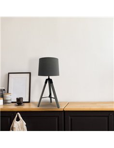 Sobremesa Julen 1xe27 Madera Gris/negro 52x24x24 Cm 2