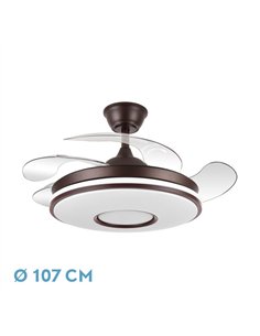 Ventilador Dc Dani 59w 6980lm Marron 4 Aspas desp.107d 3000-4000-6000k Remoto