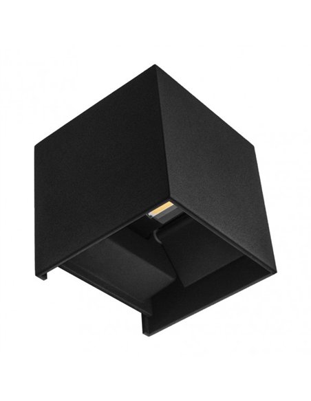 Aplique Barredor De Pared 10w 4000k Segmento Negro Ip65 10x10x10cm Aluminio 800lm Orientable