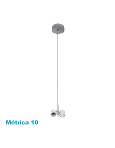 Arm. Colgante Cara 2xe27 Cromo M10 Regx10x10 Cm