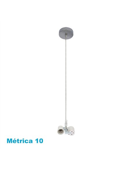 Arm. Colgante Cara 2xe27 Cromo M10 Regx10x10 Cm