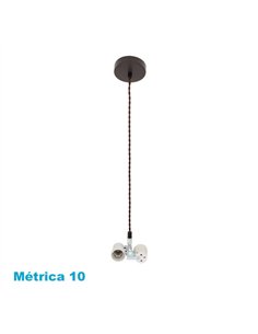 Arm. Colgante Cara 2xe27 Marron M10 Regx10x10 Cm