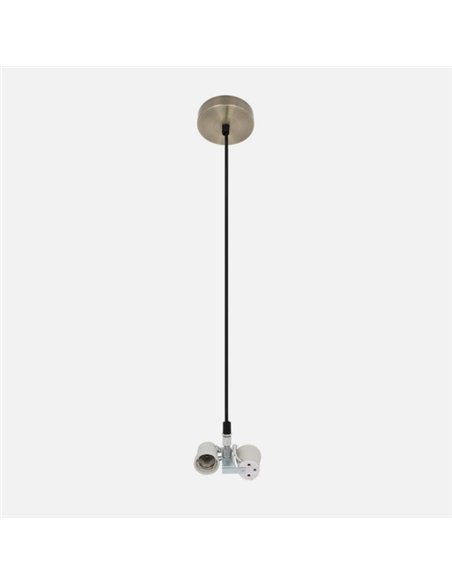 Arm. Colgante Cara 2xe27 Cuero M10 Regx10x10 Cm