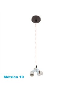 Arm. Colgante Cara 3xe27 Marron M10 Regx10x10 Cm