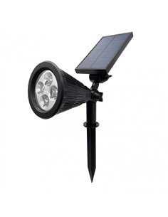 Pincho Ext. Solar 5000k 150lm Kira Negro Ip65  31x9x38 Cm Carga 5-6h Uso 6-8h Reg.Intensidad 3 posiciones