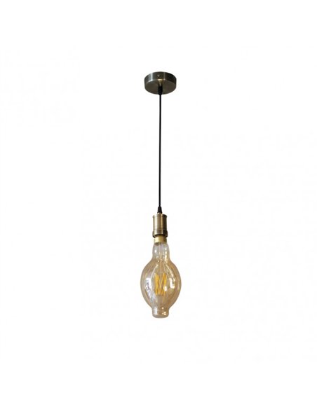 Colgante Dante 1xe27 Cuero/ambar  Bombilla  Incluida 8w 3000k 640lm Regx12x12 Cm